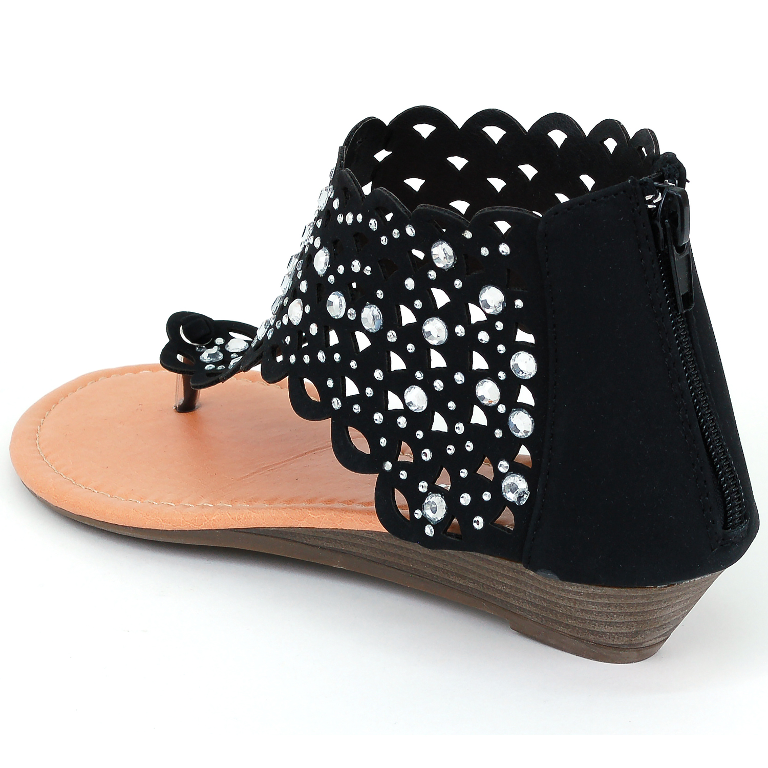 Womens Gladiator Sandals Wedge Heel Thongs Dressy Ankle Wrap Shoes W